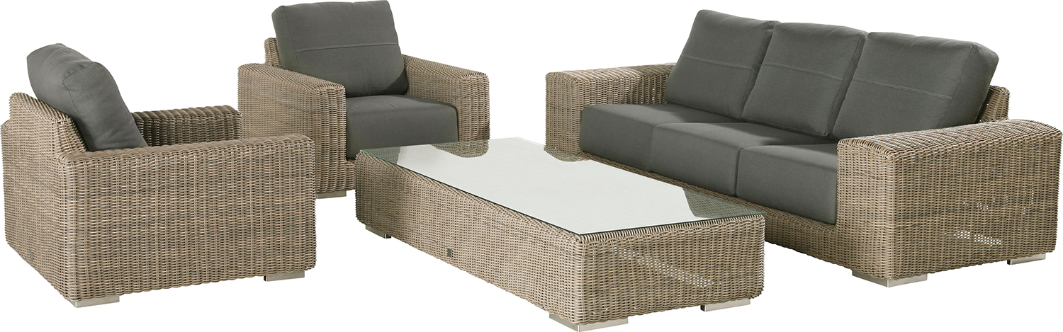 4 Seasons Outdoor Kingston Lounge Set in Pure Weave