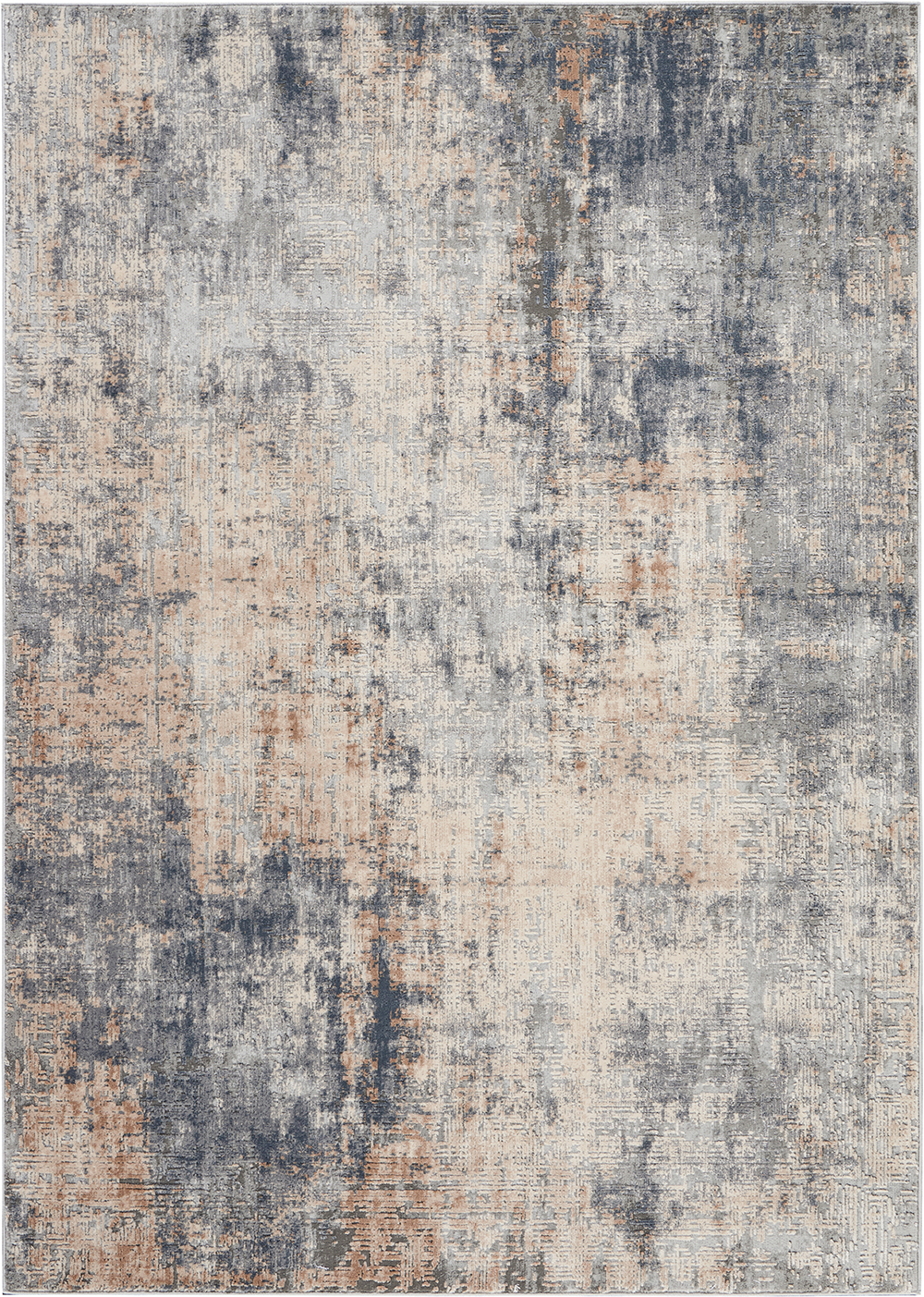 Nourison Rugs - Rustic Textures Rectanglular RUS01 Rug in Grey / Beige - 1.8m x 1.2m