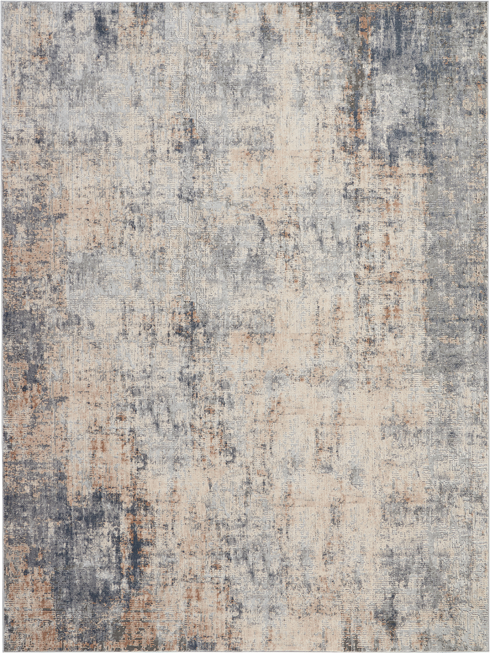 Nourison Rugs - Rustic Textures Rectanglular RUS01 Rug in Grey / Beige - 3.2m x 2.4m