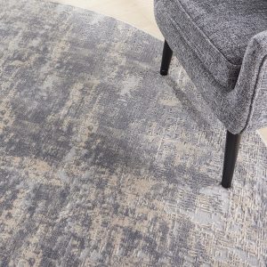 Nourison Rugs   Rustic Textures Circular RUS01 Rug in Grey  Beige   24m x 24m | Shackletons
