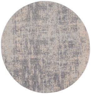 Nourison Rugs   Rustic Textures Circular RUS01 Rug in Ivory  Silver   16m x 16m | Shackletons