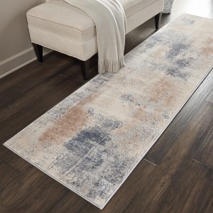 Nourison Rugs   Rustic Textures Runner RUS02 Rug in Beige  Grey   23m x 066m | Shackletons