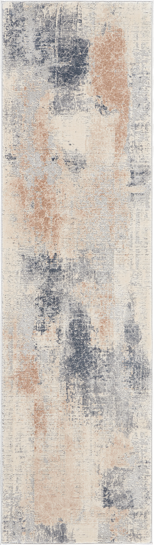 Nourison Rugs - Rustic Textures Runner RUS02 Rug in Beige / Grey - 2.3m x 0.66m