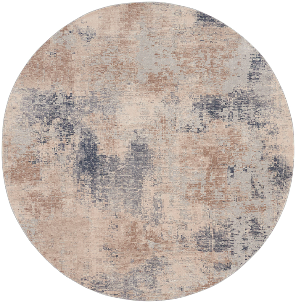 Nourison Rugs - Rustic Textures Circular RUS02 Rug in Beige / Grey - 1.6m x 1.6m