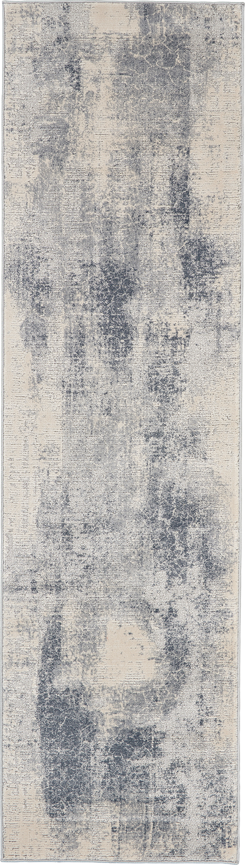 Nourison Rugs - Rustic Textures Runner RUS02 Rug in Blue / Ivory - 2.3m x 0.66m