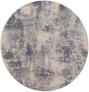 Nourison Rugs   Rustic Textures Circular RUS02 Rug in Blue  Ivory   16m x 16m | Shackletons