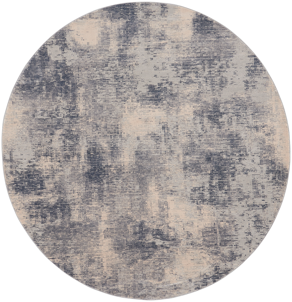 Nourison Rugs - Rustic Textures Circular RUS02 Rug in Blue / Ivory - 1.6m x 1.6m