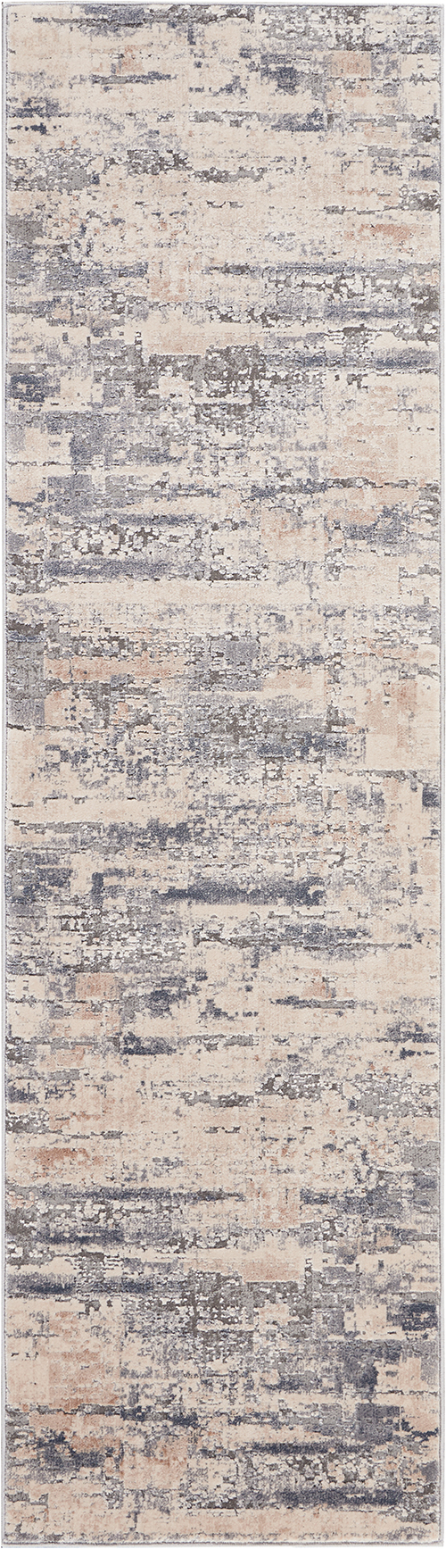 Nourison Rugs - Rustic Textures Runner RUS04 Rug in Beige / Grey - 2.3m x 0.66m