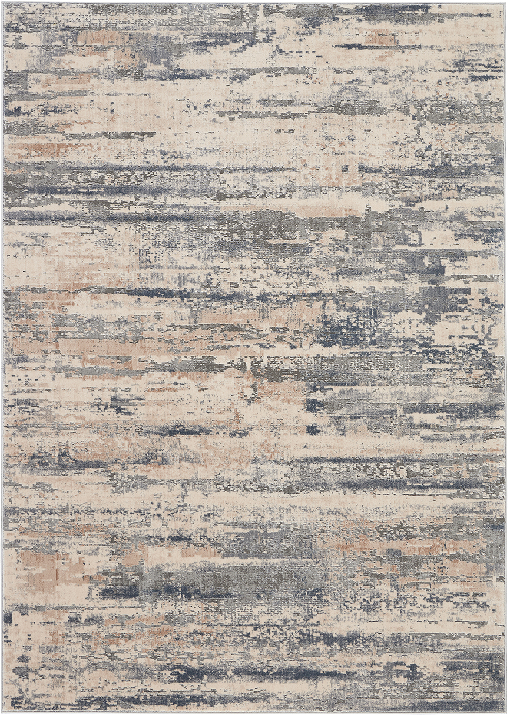 Nourison Rugs - Rustic Textures Rectanglular RUS04 Rug in Beige / Grey - 1.8m x 1.2m