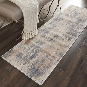 Nourison Rugs   Rustic Textures Runner RUS05 Rug in Beige  Grey   23m x 066m | Shackletons