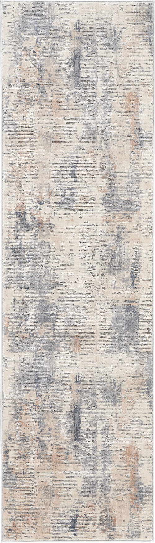 Nourison Rugs - Rustic Textures Runner RUS05 Rug in Beige / Grey - 2.3m x 0.66m