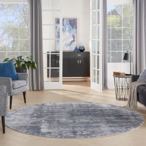 Nourison Rugs   Rustic Textures Circular RUS05 Rug in Grey   16m x 16m | Shackletons