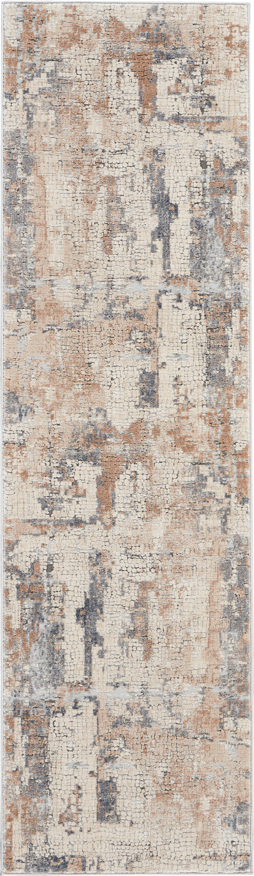 Nourison Rugs - Rustic Textures Runner RUS06 Rug in Beige / Grey - 2.3m x 0.66m