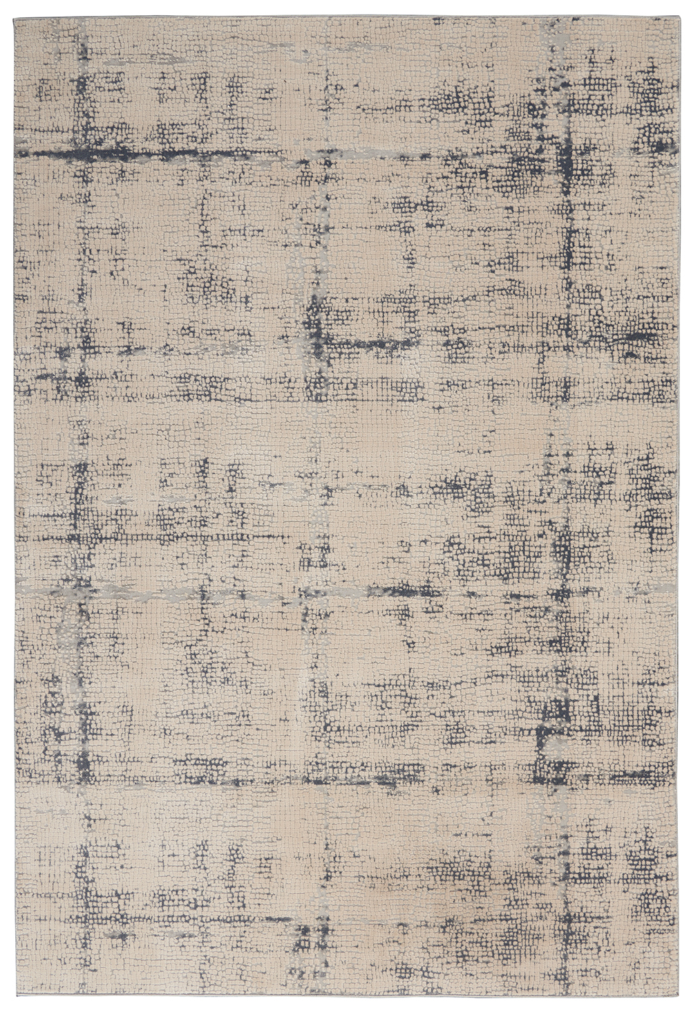 Nourison Rugs - Rustic Textures Rectanglular RUS06 Rug in Ivory / Blue - 1.8m x 1.2m