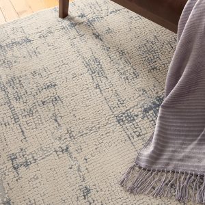 Nourison Rugs Rustic Textures Rectanglular RUS06 Rug in Ivory Blue 22m x 16m | Shackletons