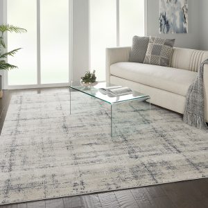 Nourison Rugs   Rustic Textures Rectanglular RUS06 Rug in Ivory  Blue   32m x 24m | Shackletons