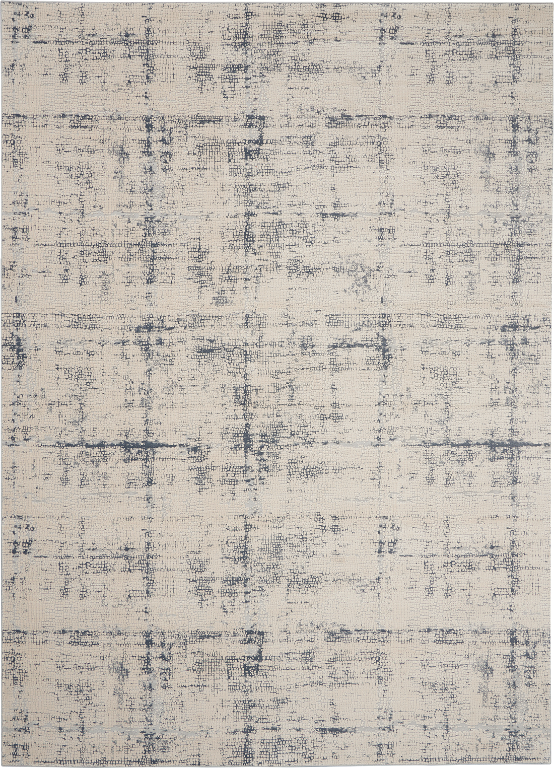 Nourison Rugs - Rustic Textures Rectanglular RUS06 Rug in Ivory / Blue - 3.2m x 2.4m