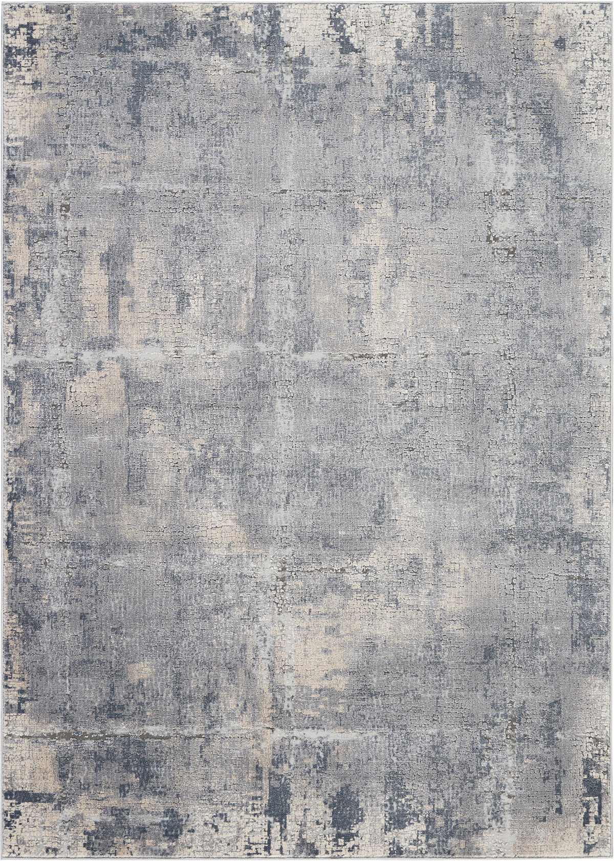 Nourison Rugs - Rustic Textures Rectanglular RUS06 Rug in Grey / Beige - 1.8m x 1.2m