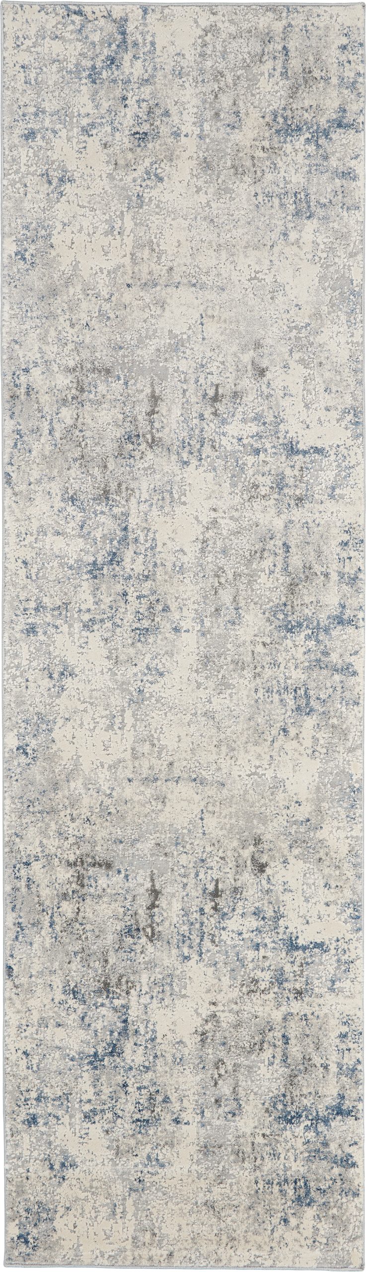 Nourison Rugs - Rustic Textures Runner RUS07 Rug in Ivory Grey Beige - 2.3m x 0.66m