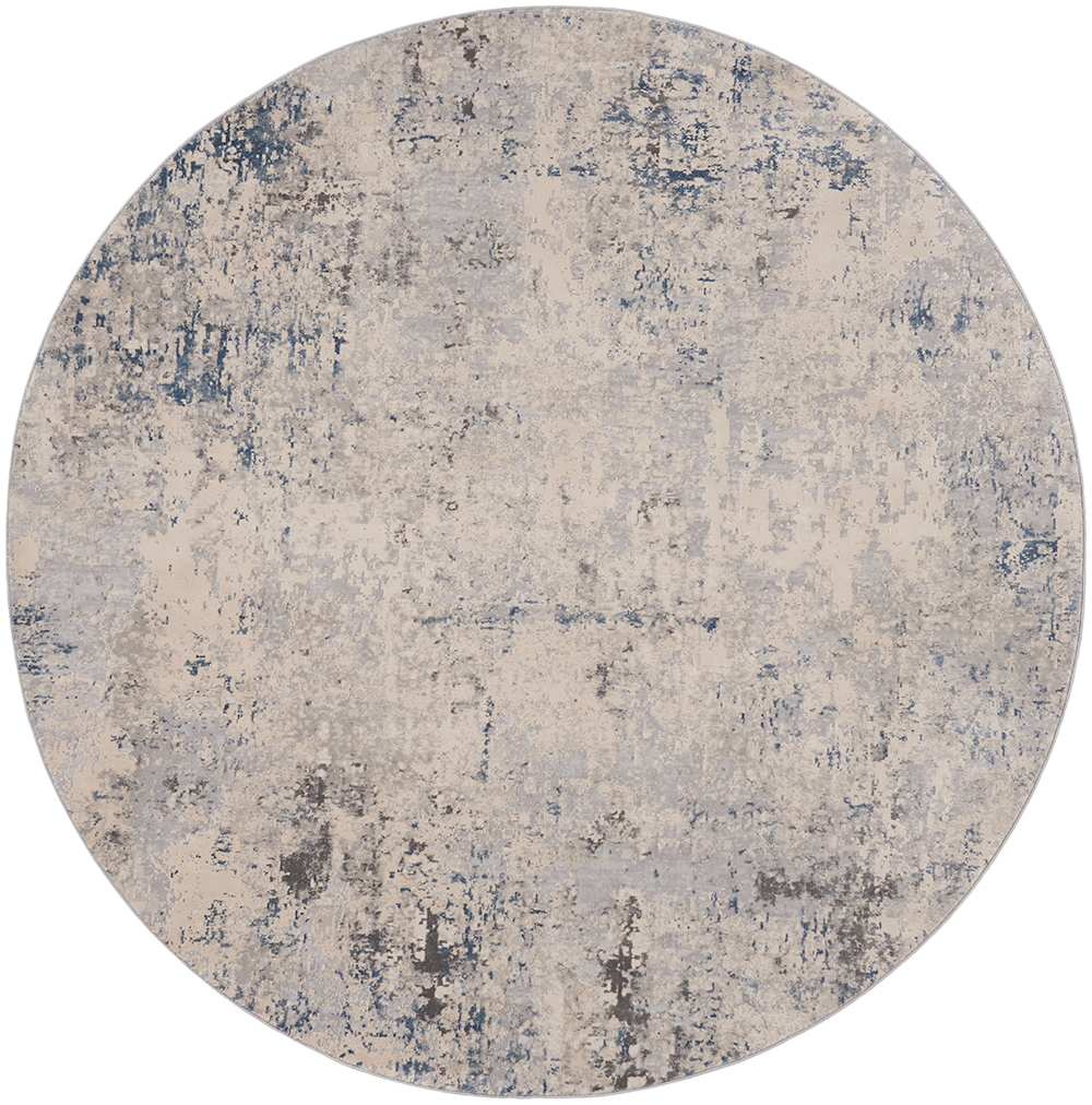 Nourison Rugs - Rustic Textures Circular RUS07 Rug in Ivory Grey Beige - 2.4m x 2.4m