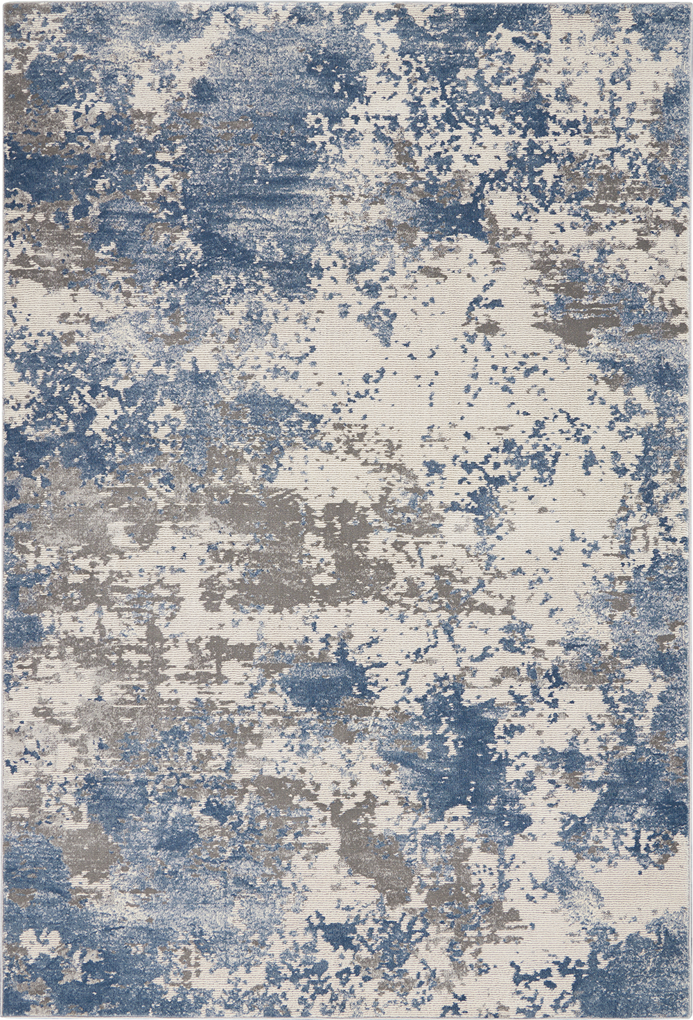 Nourison Rugs - Rustic Textures Rectanglular RUS08 Rug in Grey / Blue - 1.8m x 1.2m