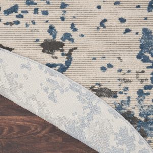 Nourison Rugs   Rustic Textures Circular RUS08 Rug in Grey  Blue   16m x 16m | Shackletons