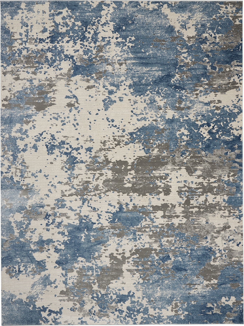 Nourison Rugs - Rustic Textures Rectanglular RUS08 Rug in Grey / Blue - 3.2m x 2.4m