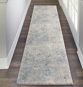 Nourison Rugs   Rustic Textures Runner RUS09 Rug in Ivory  Light Blue   23m x 066m | Shackletons