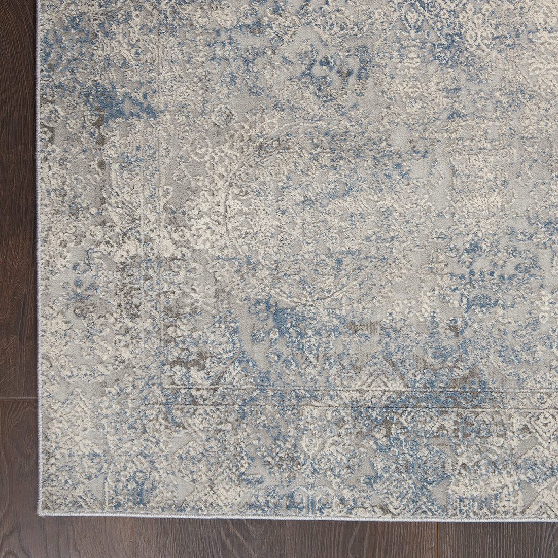 Nourison Rugs - Rustic Textures Rectanglular RUS09 Rug in Ivory / Light Blue - 1.8m x 1.2m