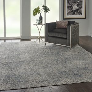 Nourison Rugs   Rustic Textures Rectanglular RUS09 Rug in Ivory  Light Blue   32m x 24m | Shackletons