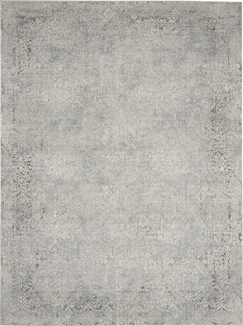Nourison Rugs - Rustic Textures Rectanglular RUS09 Rug in Ivory / Light Blue - 3.2m x 2.4m