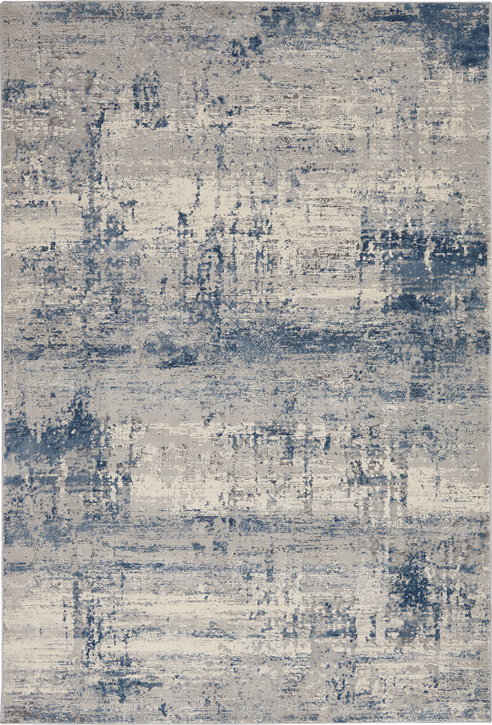 Nourison Rugs - Rustic Textures Rectanglular RUS10 Rug in Ivory / Blue - 1.8m x 1.2m