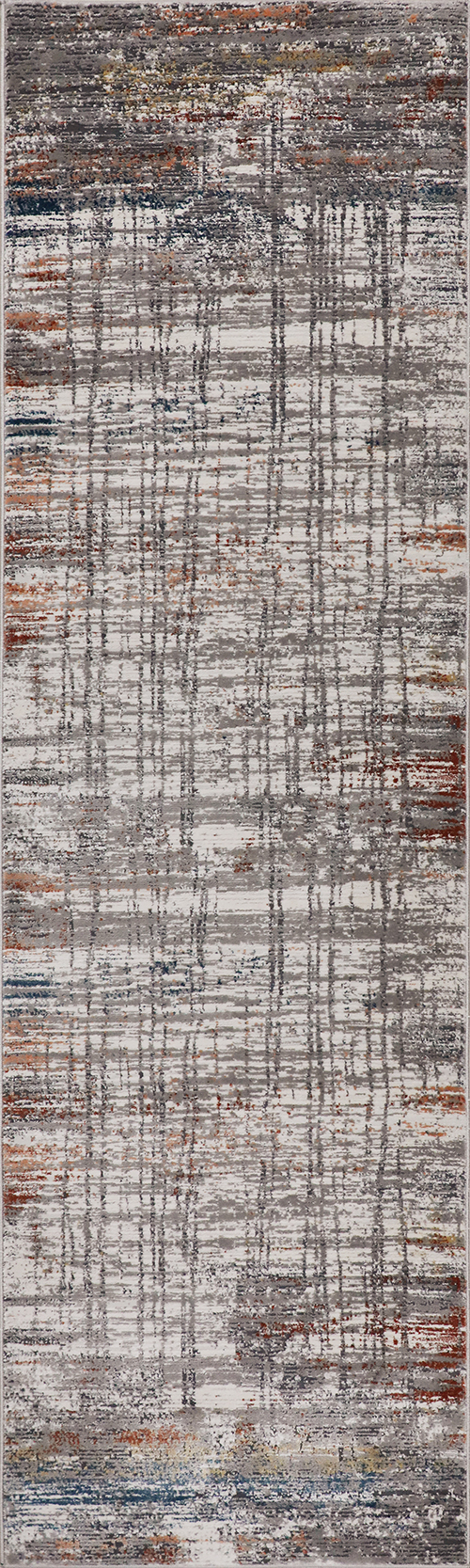 Nourison Rugs - Rustic Textures Runner RUS12 Rug in Grey / Multicolour - 2.3m x 0.66m