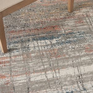 Nourison Rugs   Rustic Textures Rectanglular RUS12 Rug in Grey  Multicolour   22m x 16m | Shackletons