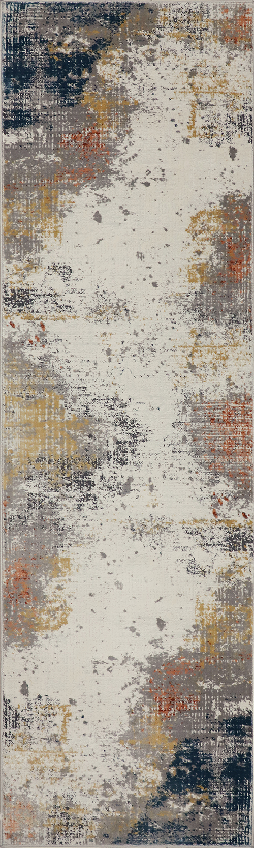 Nourison Rugs - Rustic Textures Runner RUS13 Rug in Grey / Blue - 2.3m x 0.66m