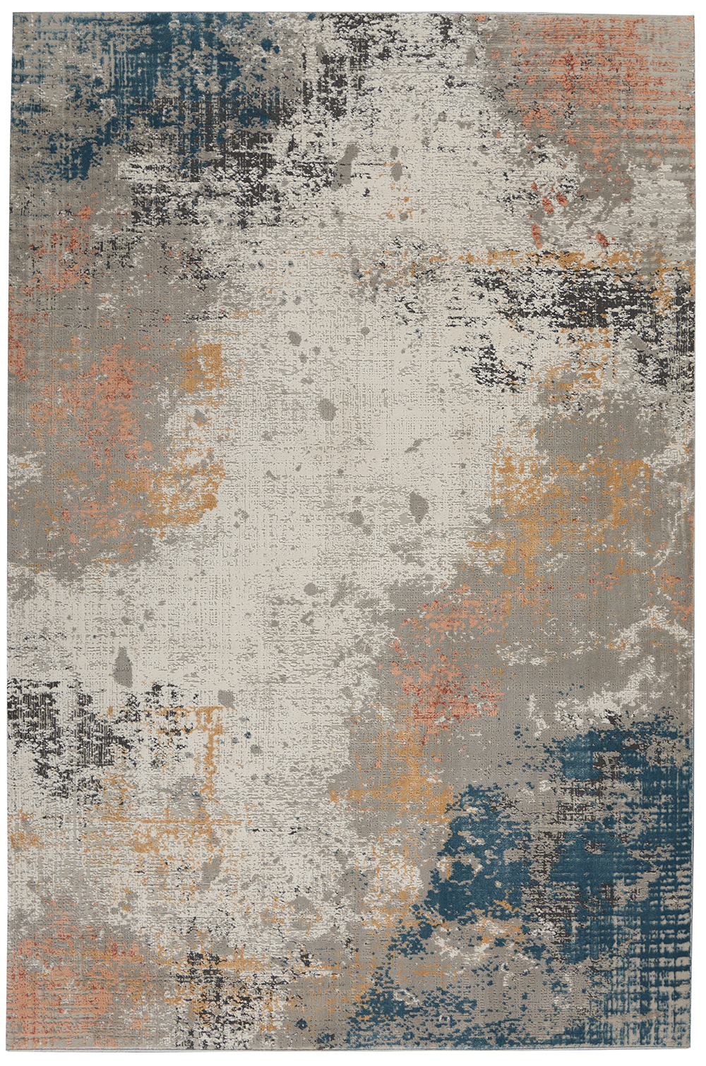 Nourison Rugs - Rustic Textures Rectanglular RUS13 Rug in Grey / Blue - 1.8m x 1.2m