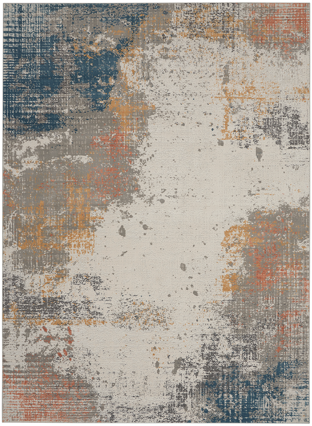 Nourison Rugs - Rustic Textures Rectanglular RUS13 Rug in Grey / Blue - 3.2m x 2.4m