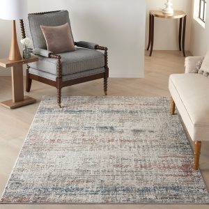 Nourison Rugs   Rustic Textures Rectanglular RUS14 Rug in Grey Multicolour   18m x 12m | Shackletons