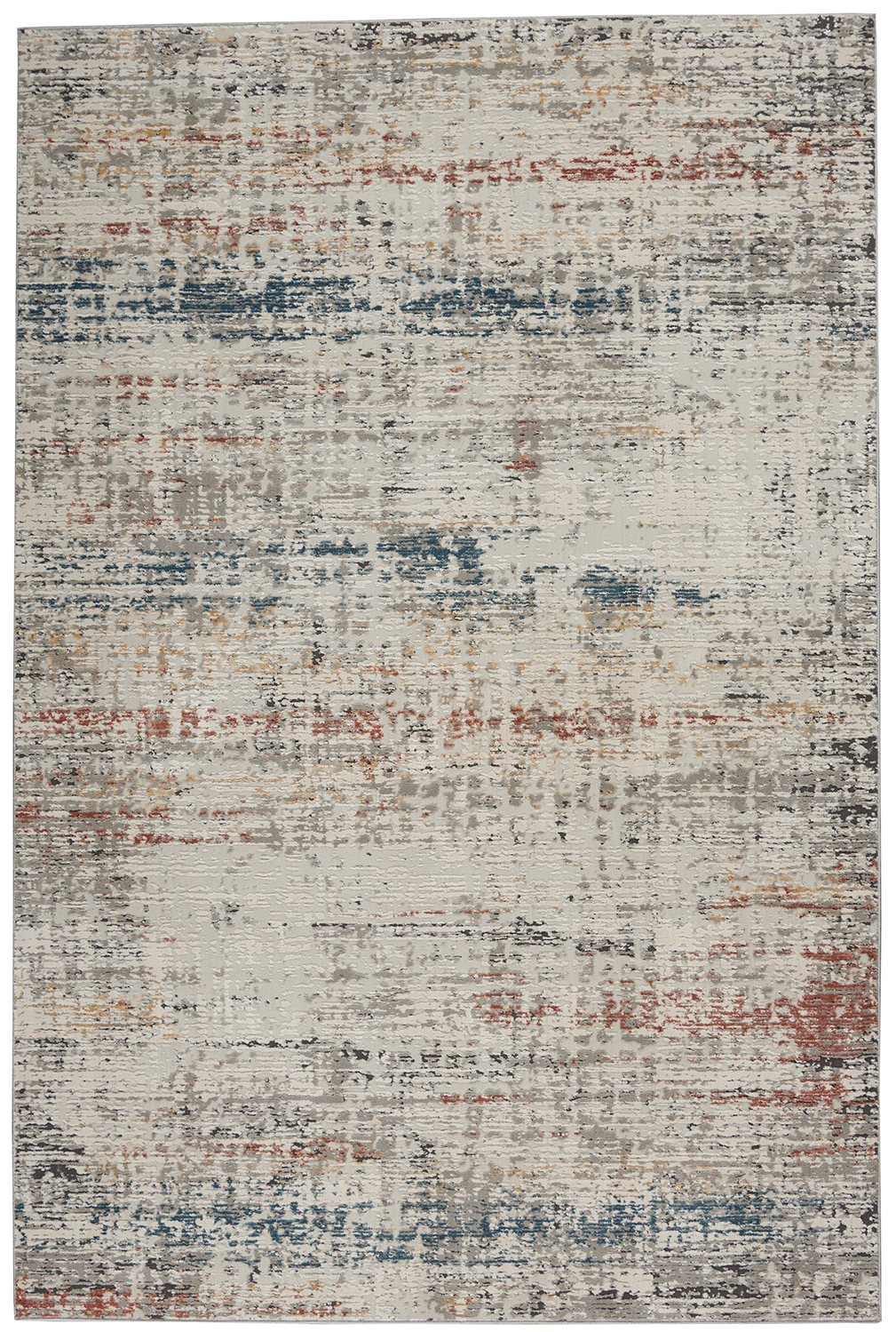 Nourison Rugs - Rustic Textures Rectanglular RUS14 Rug in Grey Multicolour - 1.8m x 1.2m