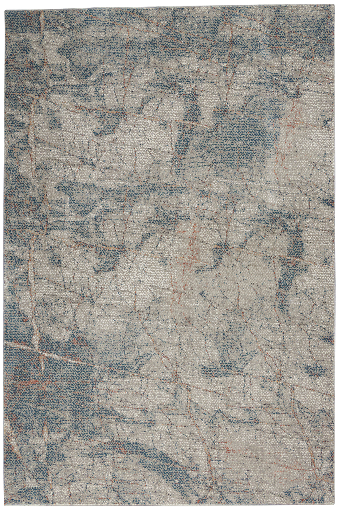 Nourison Rugs - Rustic Textures Rectanglular RUS15 Rug in Grey / Blue - 1.8m x 1.2m