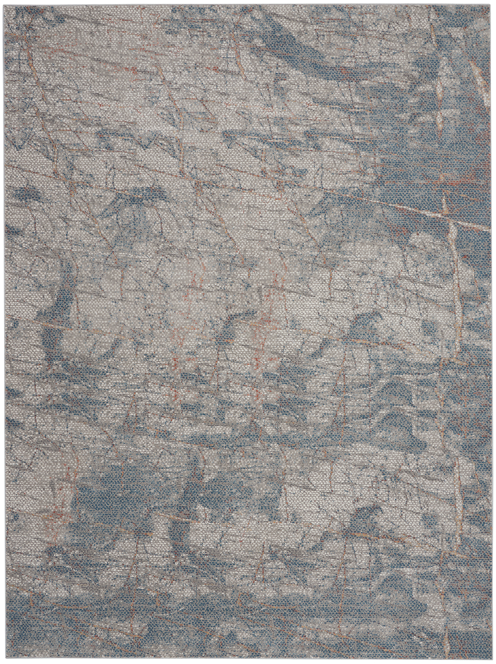 Nourison Rugs - Rustic Textures Rectanglular RUS15 Rug in Grey / Blue - 3.2m x 2.4m