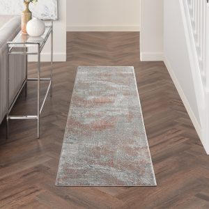 Nourison Rugs   Rustic Textures Runner RUS15 Rug in Grey  Rust   23m x 066m | Shackletons