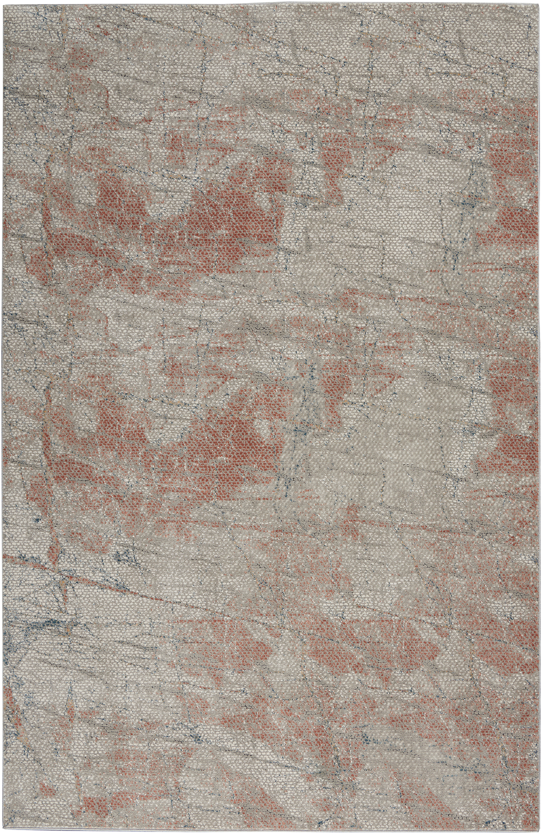 Nourison Rugs - Rustic Textures Rectanglular RUS15 Rug in Grey / Rust - 1.8m x 1.2m