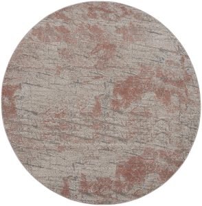 Nourison Rugs   Rustic Textures Circular RUS15 Rug in Grey  Rust   16m x 16m | Shackletons
