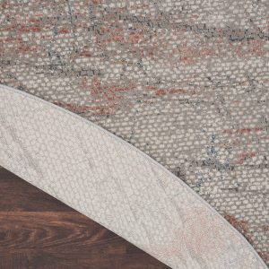 Nourison Rugs   Rustic Textures Circular RUS15 Rug in Grey  Rust   16m x 16m | Shackletons