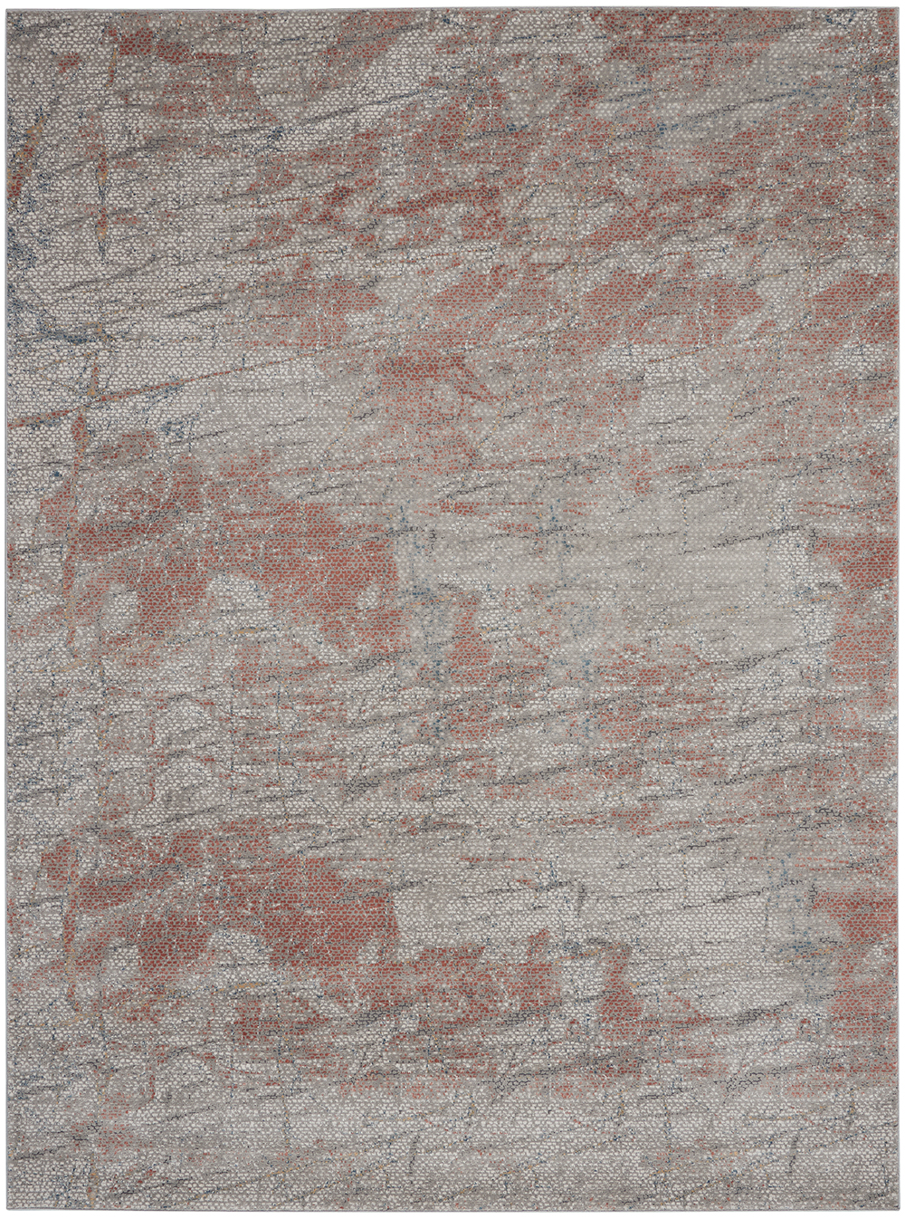 Nourison Rugs - Rustic Textures Rectanglular RUS15 Rug in Grey / Rust - 3.2m x 2.4m