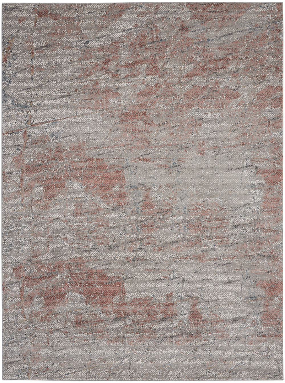 Nourison Rugs - Rustic Textures Rectanglular RUS15 Rug in Grey / Rust - 3.9m x 2.8m