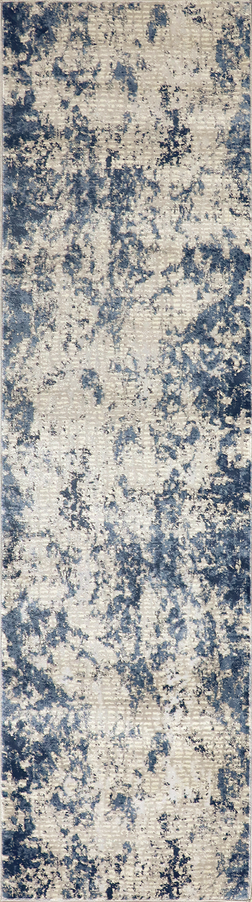 Nourison Rugs - Rustic Textures Runner RUS16 Rug in Grey / Blue - 2.3m x 0.66m