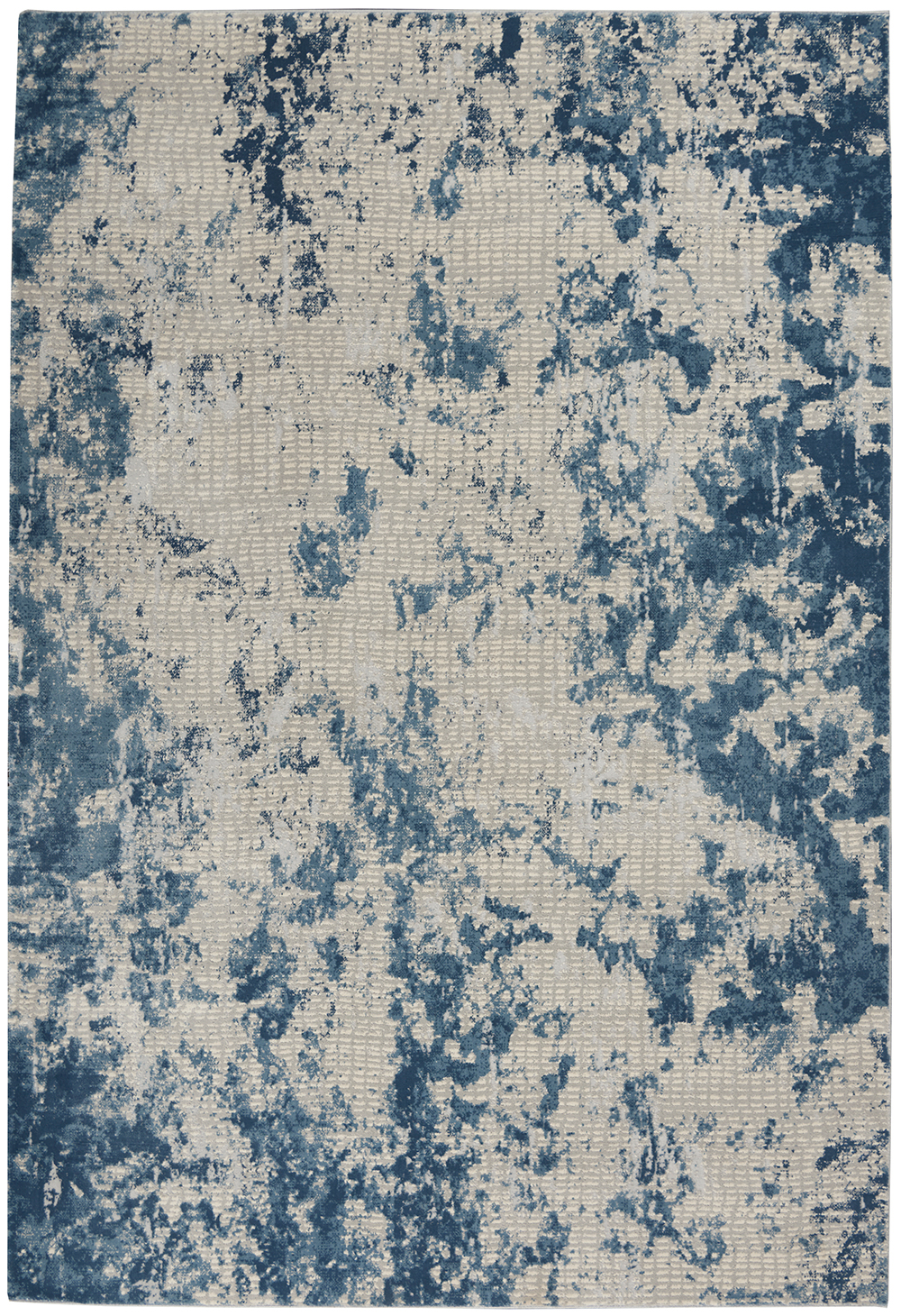 Nourison Rugs - Rustic Textures Rectanglular RUS16 Rug in Grey / Blue - 1.8m x 1.2m