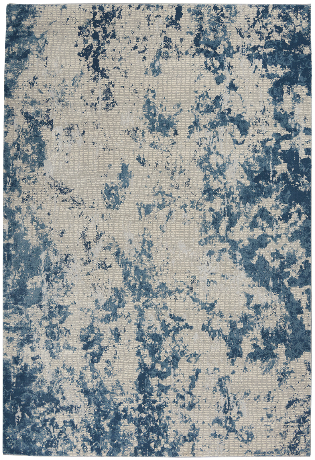 Nourison Rugs - Rustic Textures Rectanglular RUS16 Rug in Grey / Blue - 2.2m x 1.6m